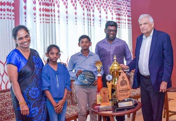 Harikaran Dhanvant Meets President to Celebrate Record-Breaking Palk Strait Swim